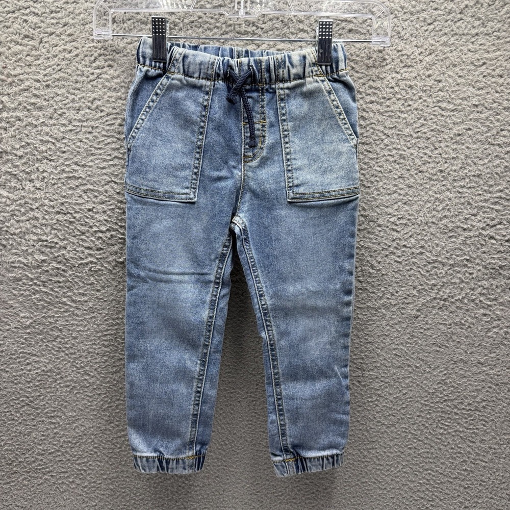 Cat & Jack Jeans Toddler Boys Size 3T Blue Denim Jogger Pants Toddler Size 3T